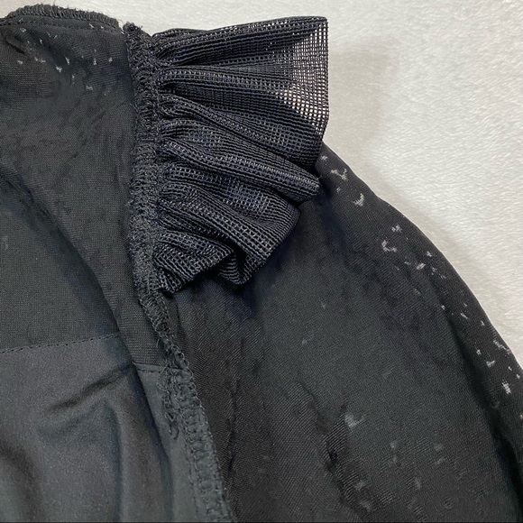 NWOT Aqua Flocked Floral Tiered Dress w/ ruffled neckline 
Size S - Picture 15 of 16